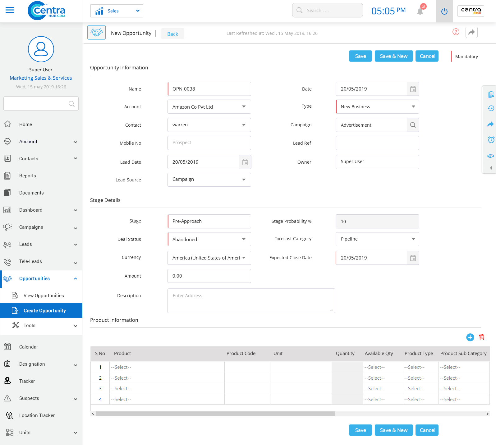 Opportunities Module in CentraHub CRM CentraHub CRM Help Center