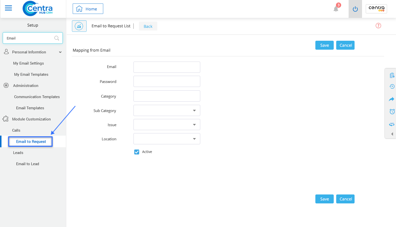 Email in CentraHub CRM CRM Software Support