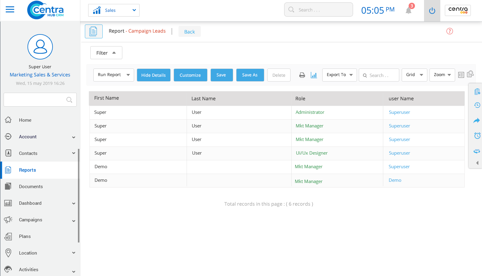 Standard Reports in CentraHub CRM CentraHub CRM Software
